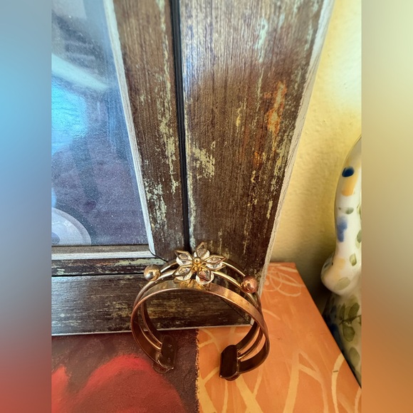 Floral Copper-Tone Cuff Bracelet - Picture 2 of 3